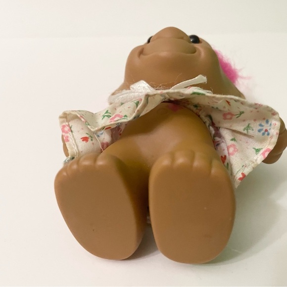 Vtg Troll Pink Hair Troll Doll with Floral Dress - Picture 12 of 16